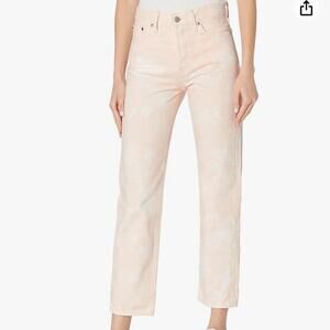 Levi's Women's Cotton Peach Tie Dye Wedgie Straight Crop High Rise Jeans SZ 32